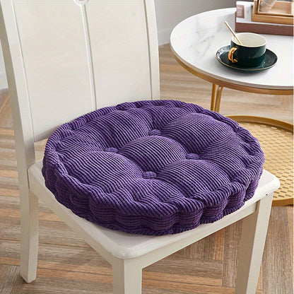 Soft and thick Tatami seat cushion for office, bedroom, and dining chair - round dandelion corduroy cushion for home decor.