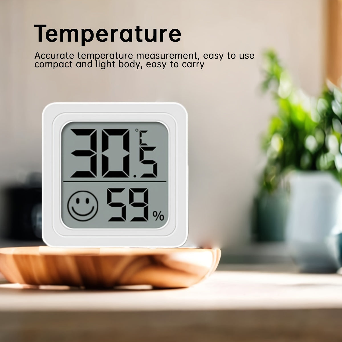 Set of 6 Mini Digital Hygrometer Thermometer Combos with LCD Display, Comfort Indicator, Battery Powered, Wall Mount or Stand Option - Plastic, for Adults.