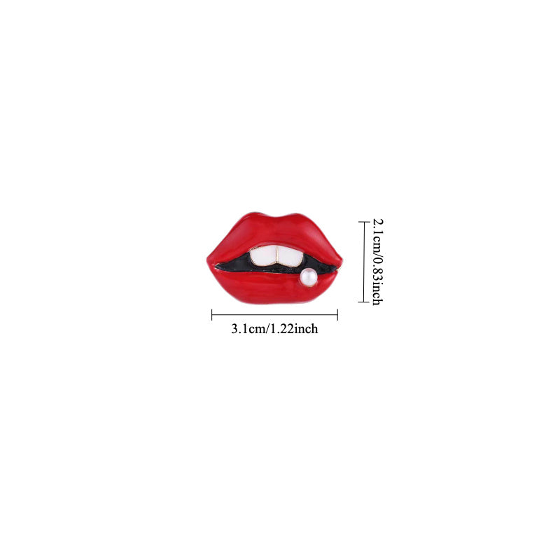 Stylish Red Lips Brooch Pin - Trendy Acrylic Fashion Accessory for Women, Ideal Gift Choice