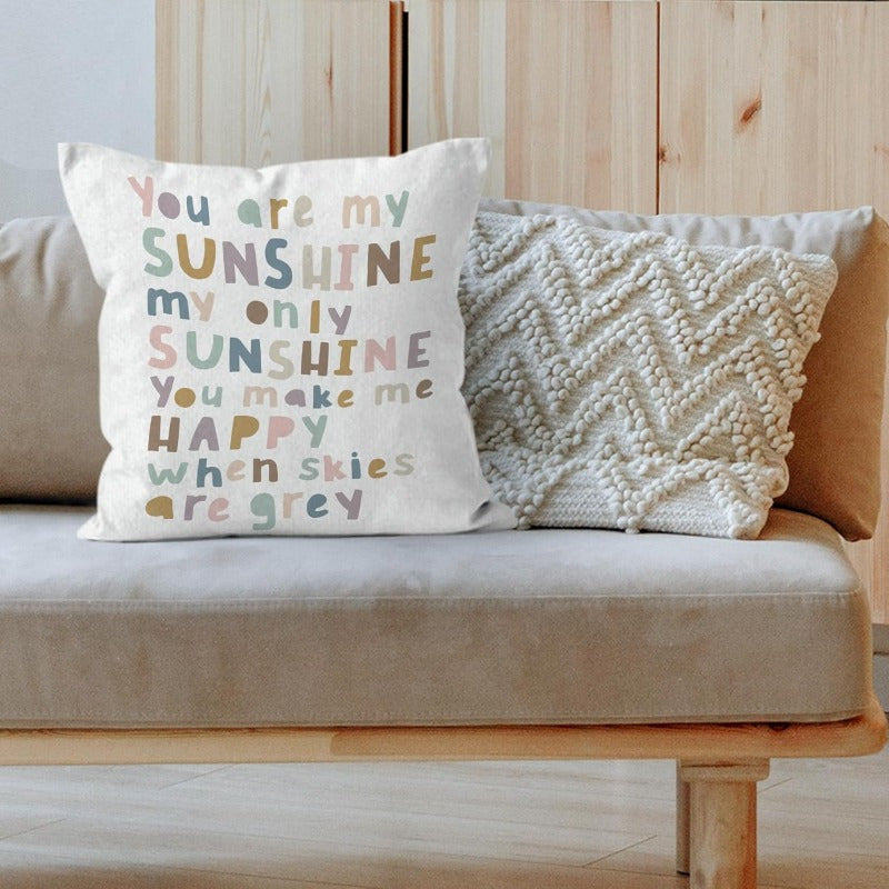 Bohemian Style "You Are My Sunshine" Inspirational Quote Pillow Cover - 1pc

Add a touch of inspiration with this Bohemian style pillow cover featuring the uplifting quote "You Are My Sunshine." Made from soft polyester, this throw pillow case includes a