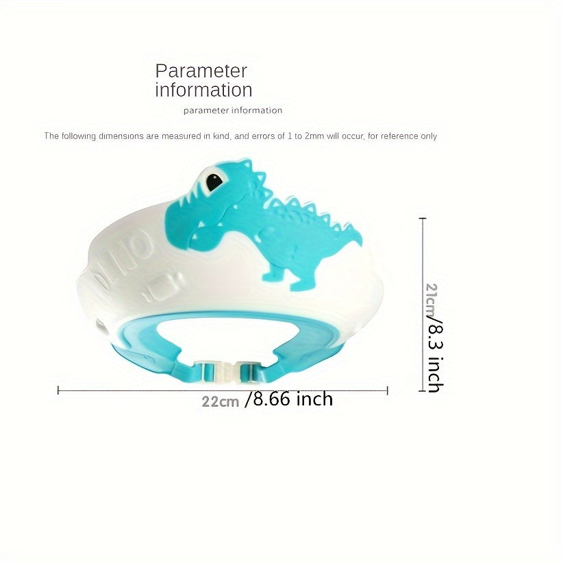 Шапочка для душа с веселым дизайном динозавра, водонепроницаемая барьер для шампуня, непротекающая, удобная посадка, защита ушей для детей в возрасте 2-6 лет, идеальный аксессуар для купания от PANLYNNER