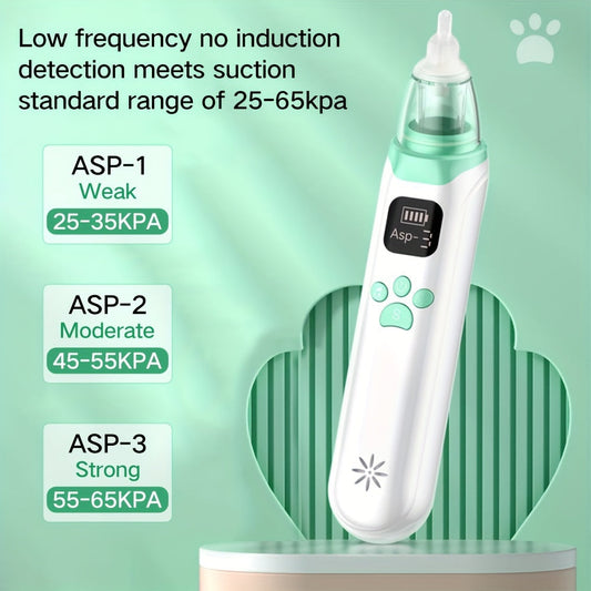 Electric Nasal Cleaner with Three Adjustable Modes, Silicone Nose Sucker, Tweezers, and Straw Brush - Green, Silicone Nose Sucker - 1 Piece