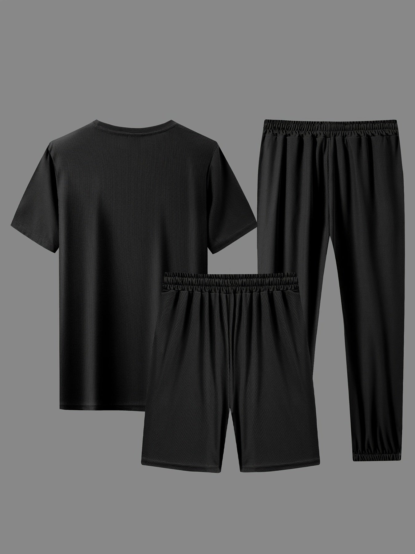 Men's casual sports outfit with short-sleeve t-shirts, shorts, and long pants suitable for running, cool, versatile, and comfortable.