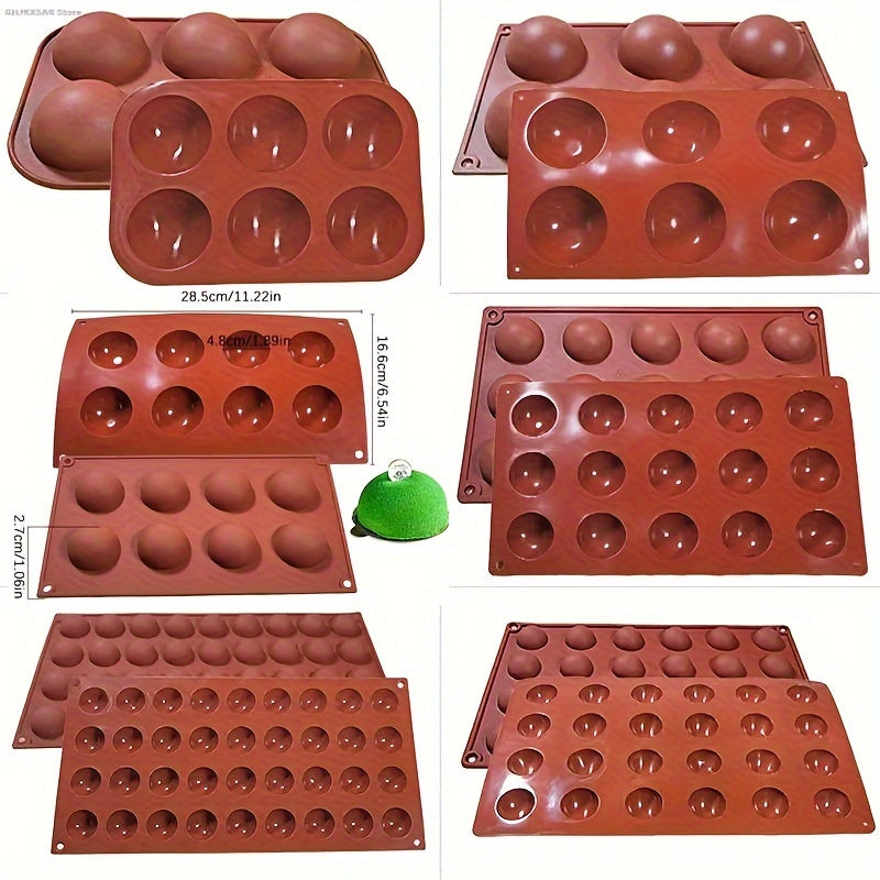 One piece of Hemisphere Chocolate Mold, 3D Silicone Mold for Round Candy and Pudding, Baking Tools, Kitchen Gadgets, and Accessories.