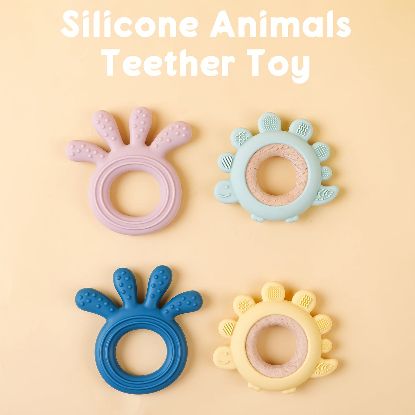 Soft Textured Silicone Octopus Teether Toy by TYRY.HU, BPA Free, Fingerlike Design, Safe to Clean in Dishwasher, Suitable for Ages 0-3, Perfect for Gifting on Christmas, Halloween, Thanksgiving, Easter