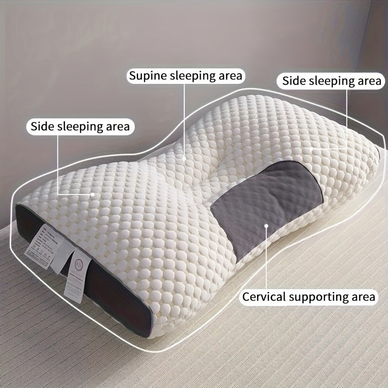 3D SPA Massage Pillow that helps with sleep and neck protection. Knitted pillow perfect for bedroom or dorm room bedding.