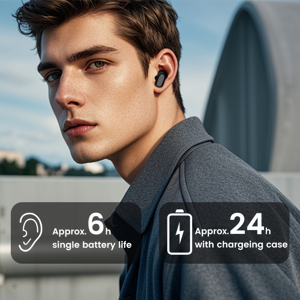 New Philips BT Earphones with Wireless Charging Case, 24-hour Playtime, Mic, Touch Control, TAT2569, for Gaming, Running, Cycling.