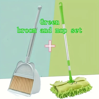 A Cute Mini Broom and Mop Set Perfect for Home Cleaning, Mini Broom Combo for Household Cleaning, Essential Cleaning Supplies and Tools.