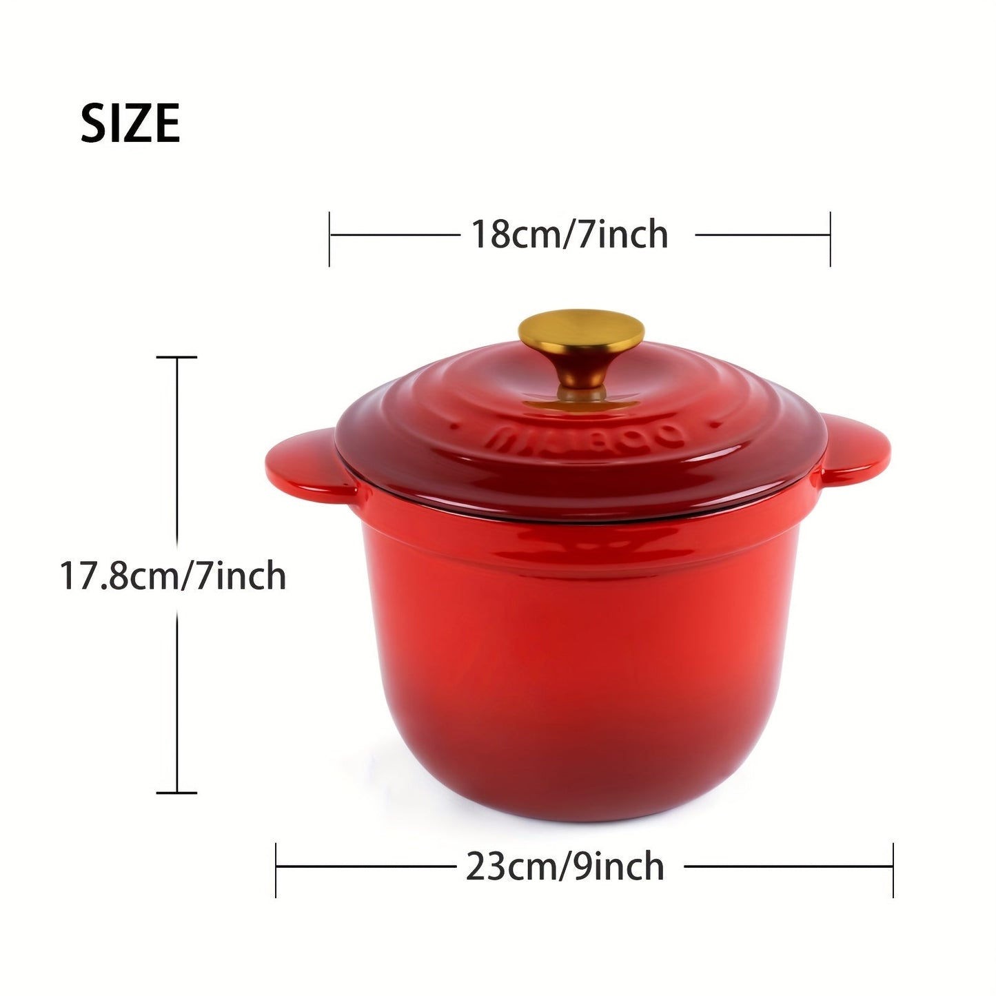 1 piece of enameled cast iron Dutch oven with lid, measuring 18.01cm and holding 2L/0.5Gal. This deep stockpot is perfect for soups and other dishes, made of heavy-duty materials. It is a must-have in every kitchen for cooking enthusiasts, complete with