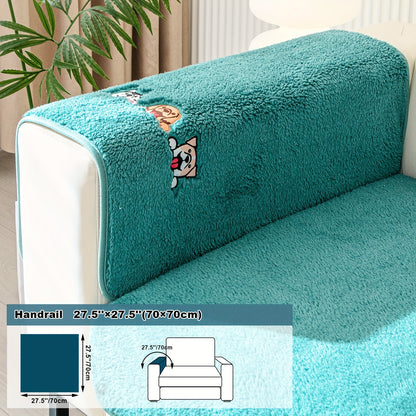 Thick Sherpa Fleece Sofa Slipcover for Pet-Friendly Protection and Comfort in Bedroom, Office, or Living Room.