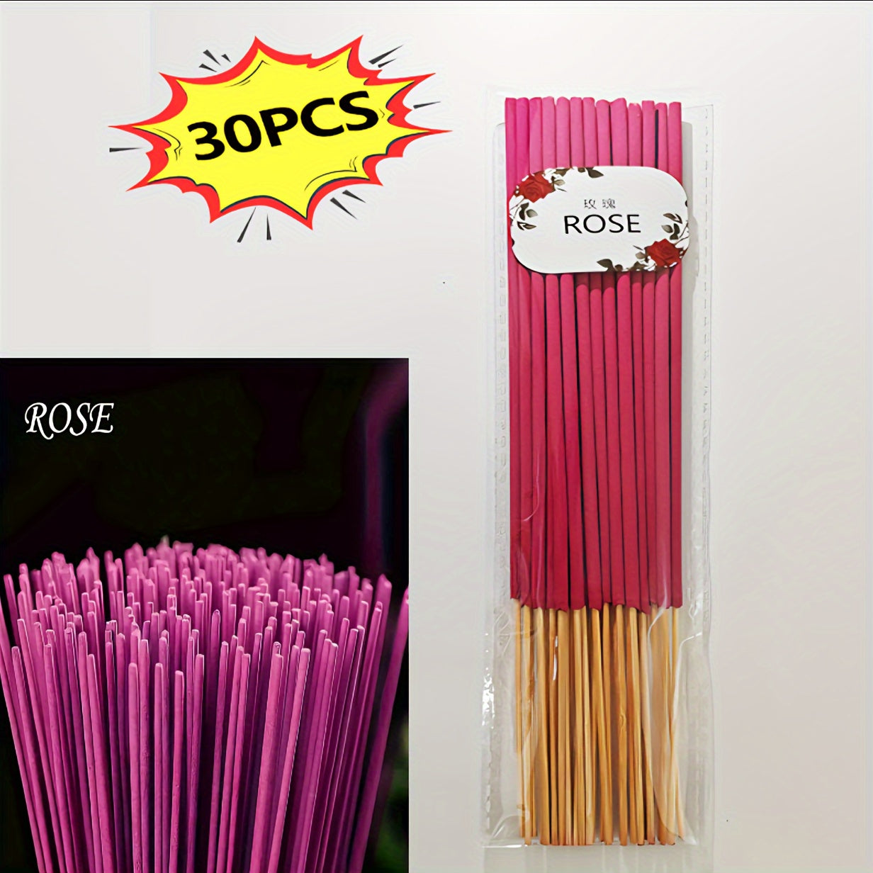 30-Pack Scented Incense Sticks for Meditation, Aromatherapy, and Home Purification. Bamboo sticks, no feathers, ideal gift for holidays.