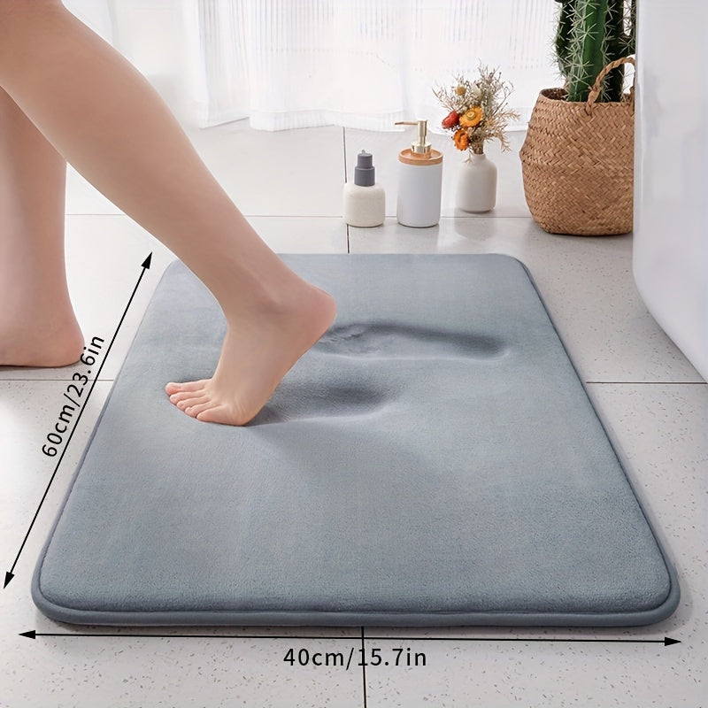 Thick and Plush 25D Sponge Bath Mat - Non-Slip, Highly Absorbent, Ideal for Shower, Kitchen, Laundry Room & Bedroom Décor