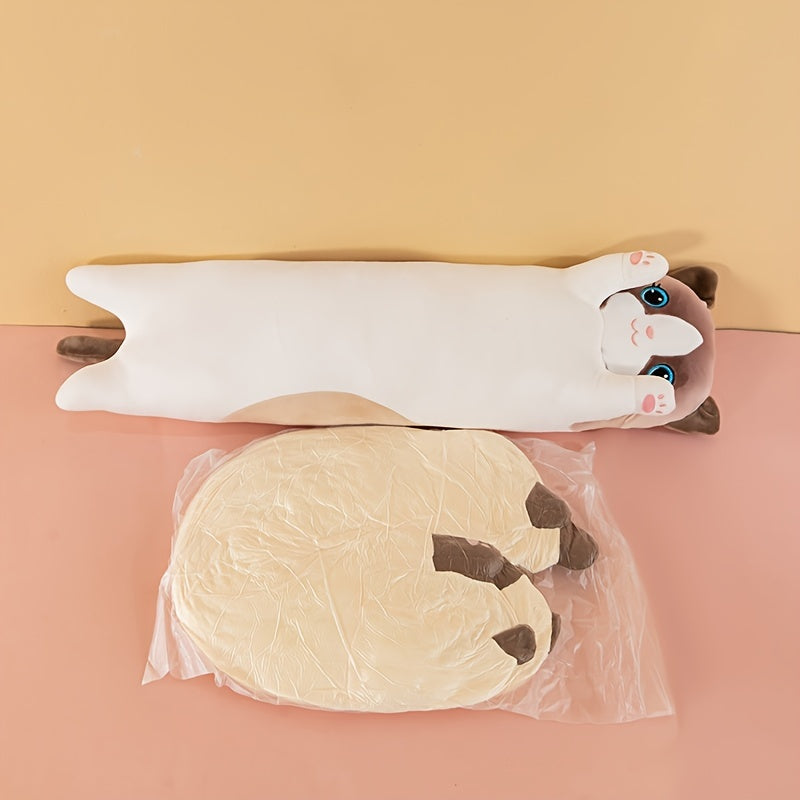 Get the Long Cat Plush Toy today! This soft, cuddly toy doubles as a plush pillow cushion and features a cute kitty design. It's the perfect gift for friends and is ideal for cozying up on the sofa.