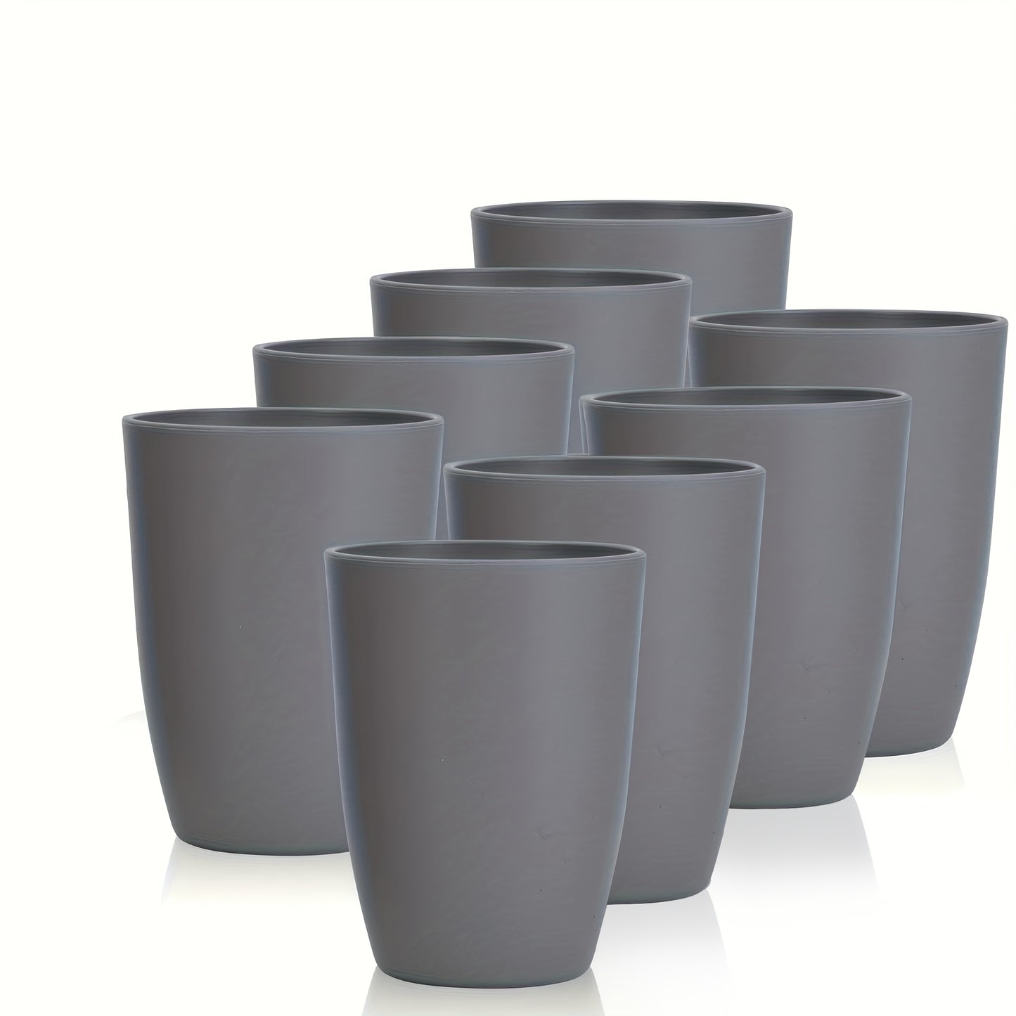 8-pack of stackable plastic cups, microwave and dishwasher safe, ideal for coffee, juice, water. Great for camping, picnics, RVs, and dorms. Holiday themed for Christmas, Halloween, Easter, Hanukkah, and Thanksgiving.