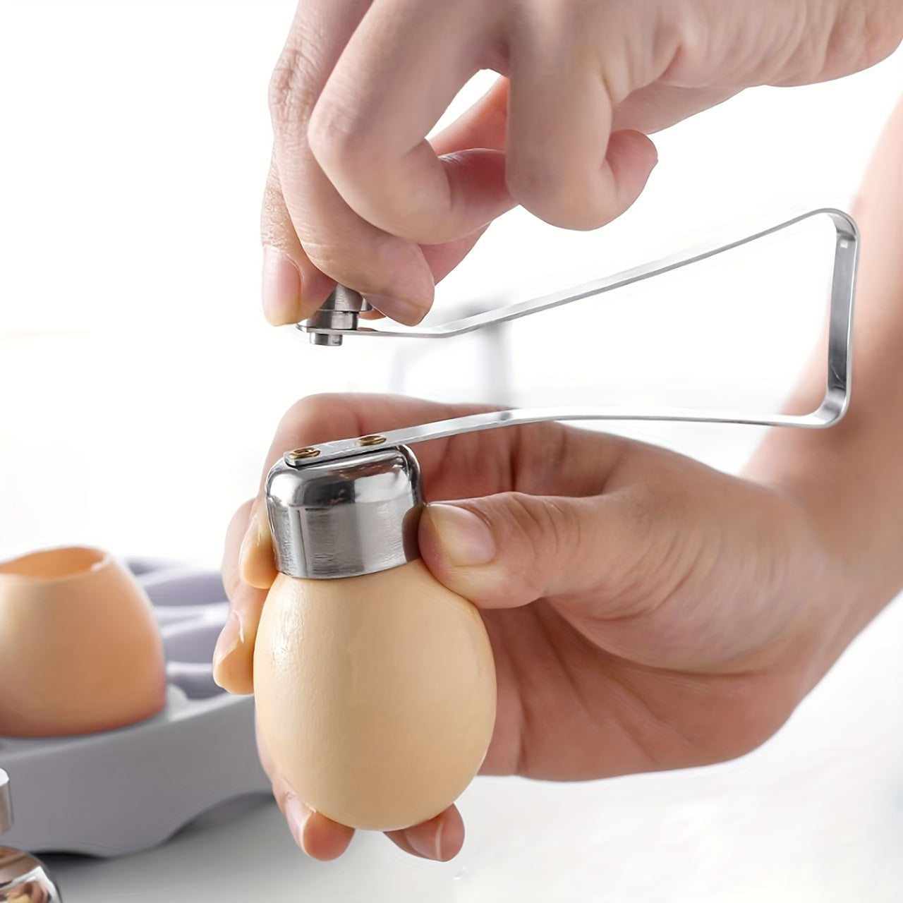 Stainless Steel Glutinous Rice Egg Opener with 304 Stainless Steel Material, Household Egg Shell Opener, Egg Shell Separator, and Egg Cutter - 1 piece