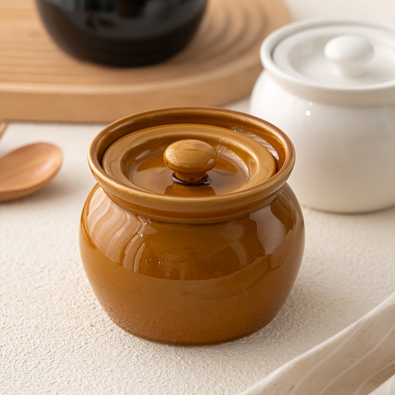 Single serving ceramic stew pot with lid in multiple colors. Leak-proof and food-safe, perfect for soups, steaming eggs, and cooking vegetables. Can also be used for bird's nest dishes and healthy cooking. Comes with the option of a wooden spoon. Great