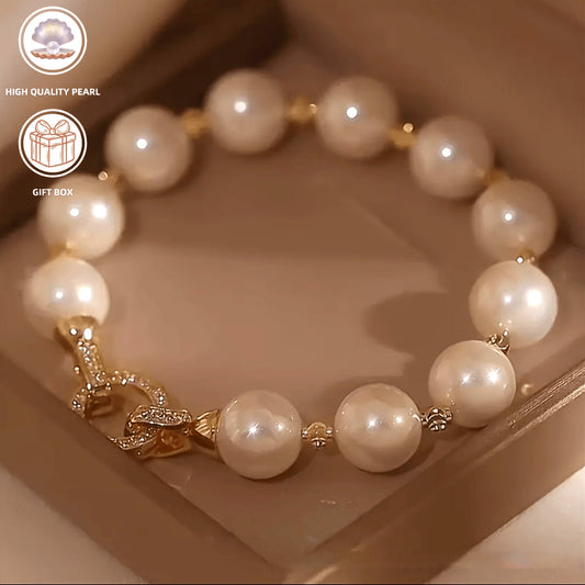 Vintage-inspired bracelet crafted with luxurious freshwater pearls - ideal for weddings, festivals, and special occasions. Beautifully handcrafted with an exquisite design, presented in an elegant gift box ready for immediate wear.