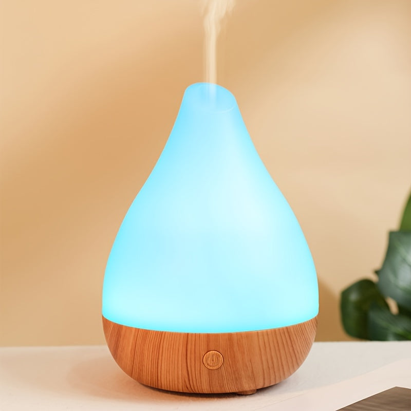 Wood print humidifier with aromatherapy diffuser for a relaxing atmosphere, ideal for home decor, office, and travel gifts.