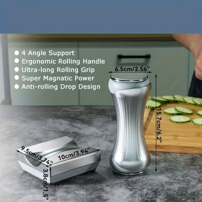 Sharpen all your knives effortlessly with the 1Set Rolling Knife Sharpener. This premium sharpening kit includes 360 & 600 diamond discs for all your straight edges, as well as 1000 & 3000 discs for different hardness levels. The gripable aluminum body