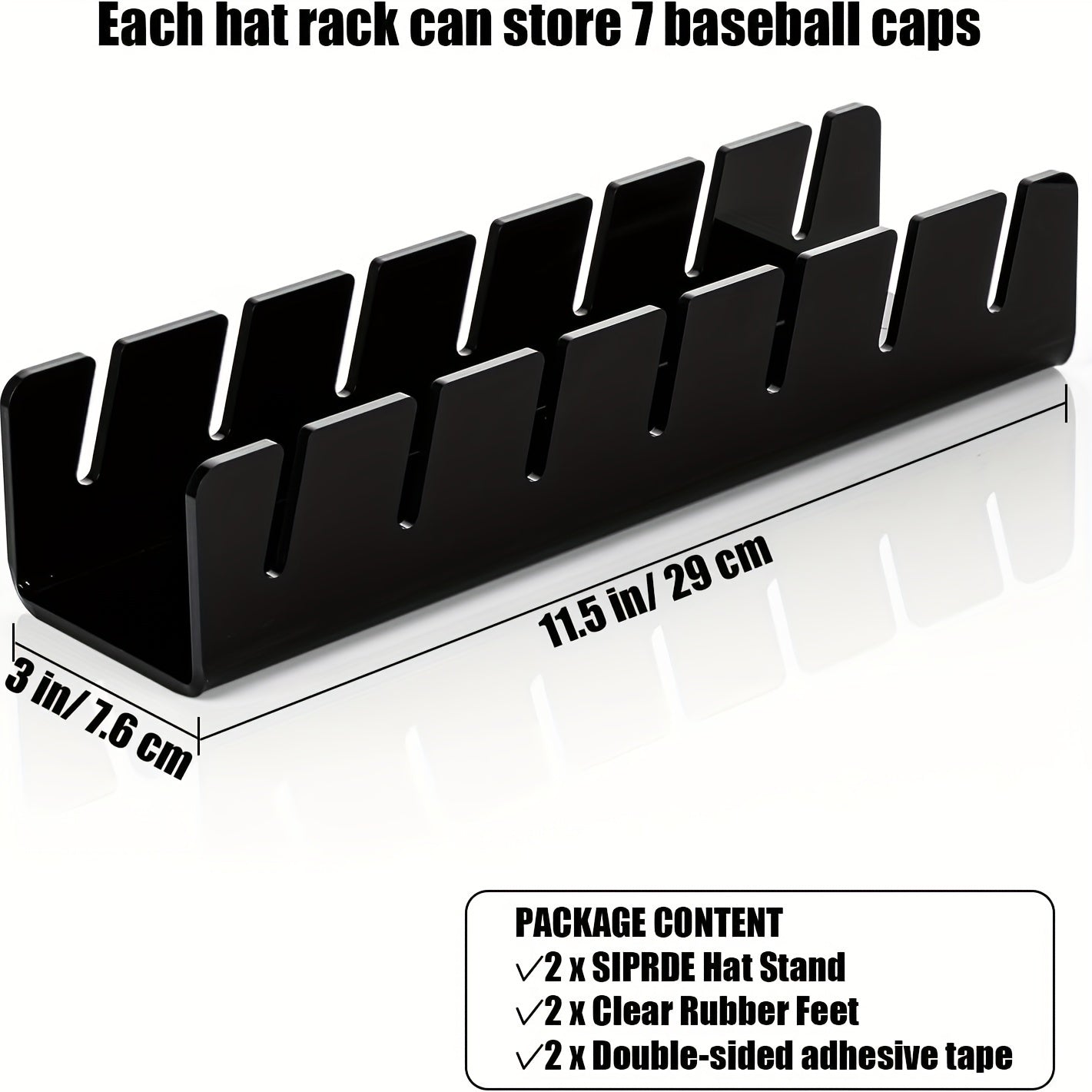 Acrylic Cap Storage Rack with Slots for Baseball Caps, Display and Container for Caps, Ideal for Bedroom, Bathroom, Office or Desk Organization.