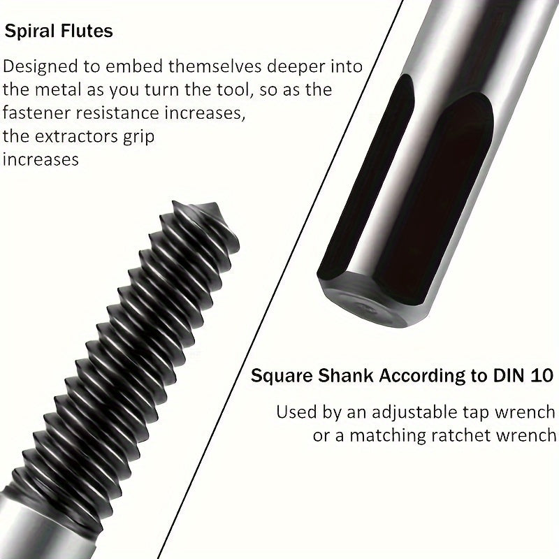 6-piece Screw Extractor Set for Broken Bolts and Damaged Screws