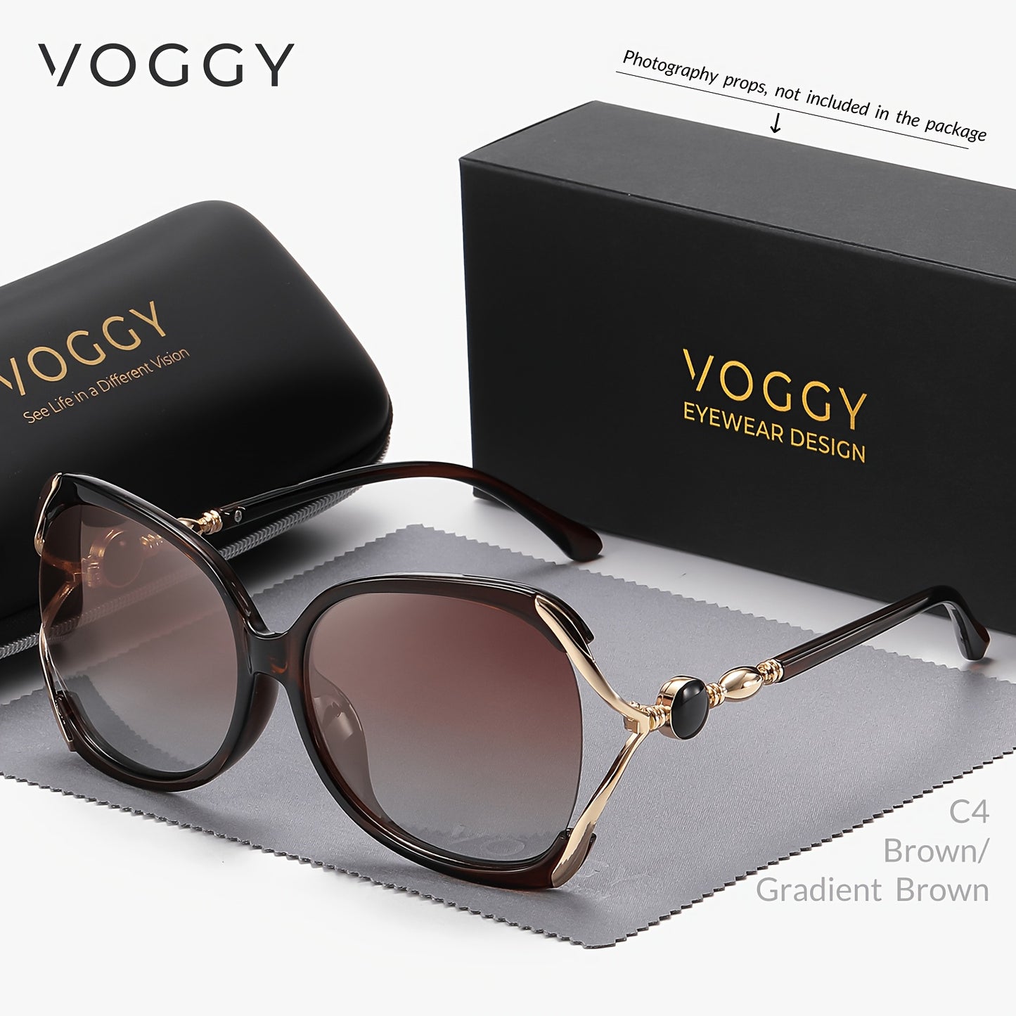 VOGGY Retro Polarized Fashion Glasses - Stylish Protection in Black Frame with Golden Accents for Men & Women, Ideal for Driving, Fishing, Cycling, and Outdoor Activities