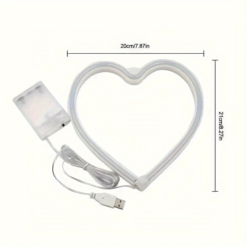 Heart-shaped PhantasyStar neon light, USB or battery powered, 36V decorative lamp for home, ideal gift for Valentine's, Father's Day, Mother's Day, spring, or summer.