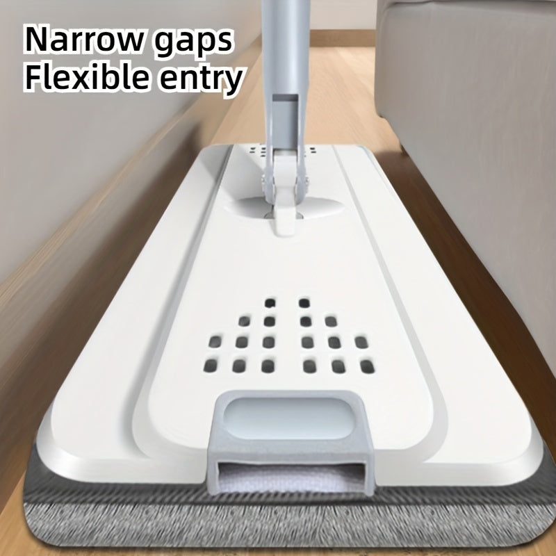 Multipurpose Mop and Bucket Set featuring Washable Microfiber Pads - Hands-Free Cleaning, Great for Tile, Marble, Wood Surfaces - Suitable for Kitchen, Bathroom, Living Room, Ideal for Christmas Presents, Dual-Function Wet and Dry Cleaning Tools