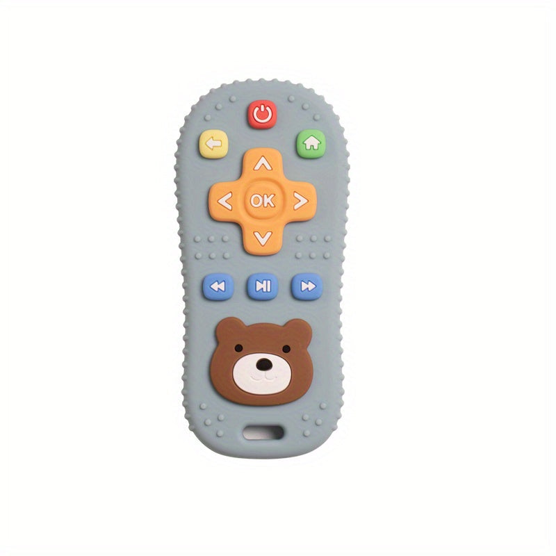 Silicone Baby Teether in the Shape of a Cute Bear – Remote Control Design, Safe for Babies, Perfect for Soothing Teething Pain - Ideal Sensory Toy for Newborns, Great Gift for Halloween, Thanksgiving, and Christmas.