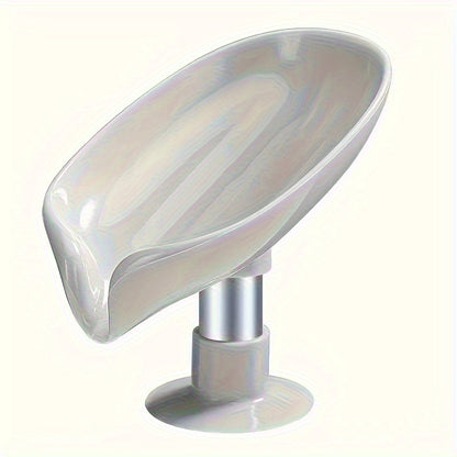 Suction cup soap holder for non-slip storage in bathroom. Water-resistant and does not require power.