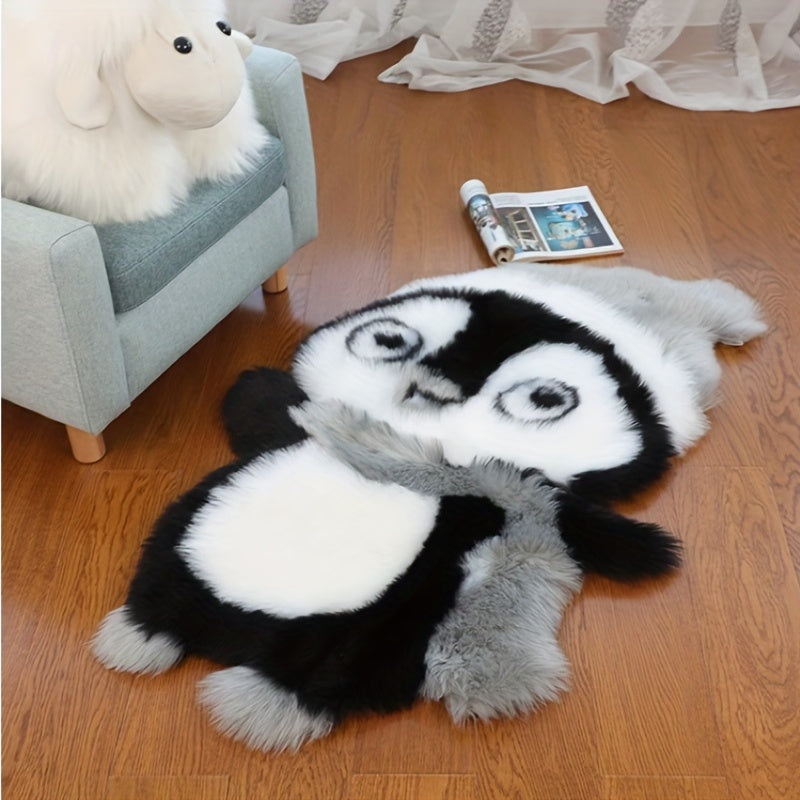 I have a single adorable fluffy 2'X3' penguin rug perfect for bedroom or living room. This super soft shaggy faux fur rug is machine washable and non-shedding. It adds a cute touch to your home office or room decor, making it a creative and decorative