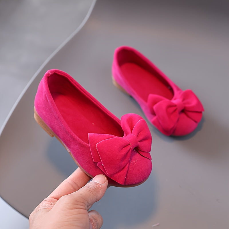 Stylish Bowknot Slip On Flats for Girls, Lightweight and Breathable, Perfect for Parties, Weddings, and School Performances