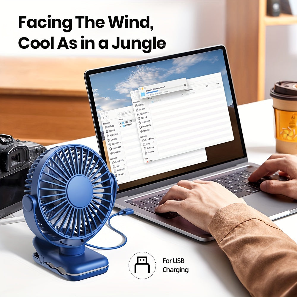 Get your hands on the TOPK K62B Portable USB Clip On Desk Fan, featuring a brushless motor for whisper-quiet and powerful airflow. The strong clamp ensures secure attachment, while the stylish design and high-quality construction make it the perfect mini