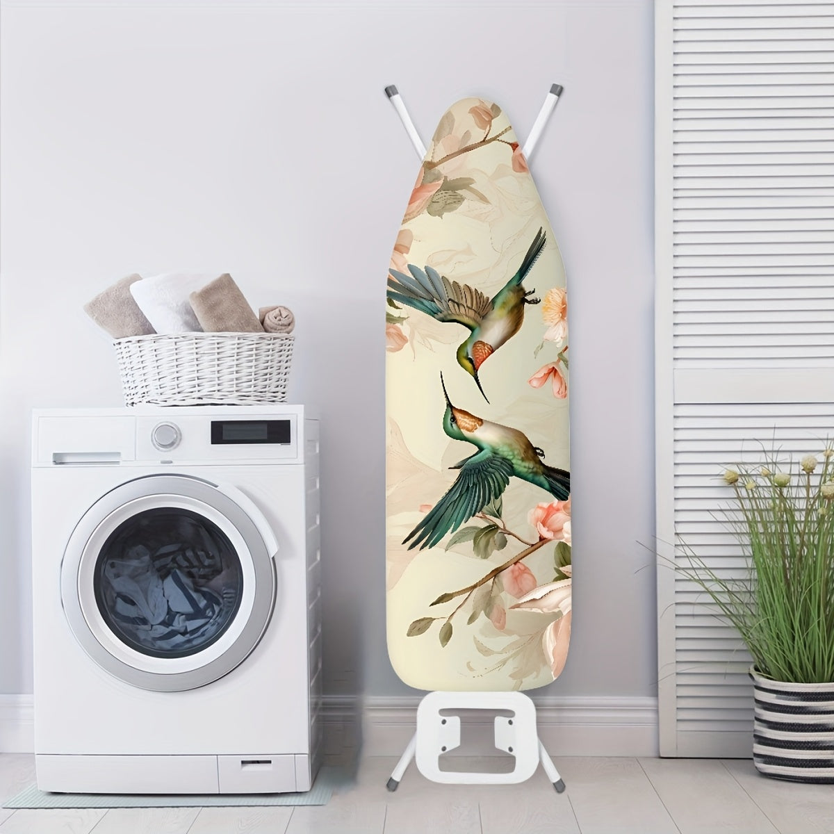 Protect your ironing station with this easy-to-install protective cover featuring a charming humming birds pattern. An essential addition to any apartment, college dorm, or home office, this dust cover is also perfect for taking with you on your travels.