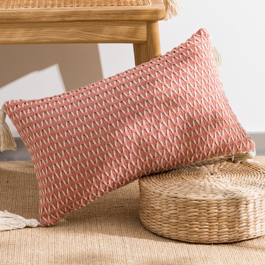 Modern minimalist jacquard knitting pillow cover - soft and stylish for living room, bedroom, office chair.