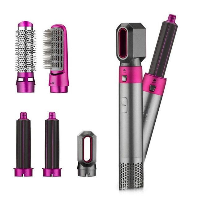 Five-in-one Aluminum Alloy Hot Air Comb Straightener Automatic Curling Iron Electric Hair Dryer Home Appliance