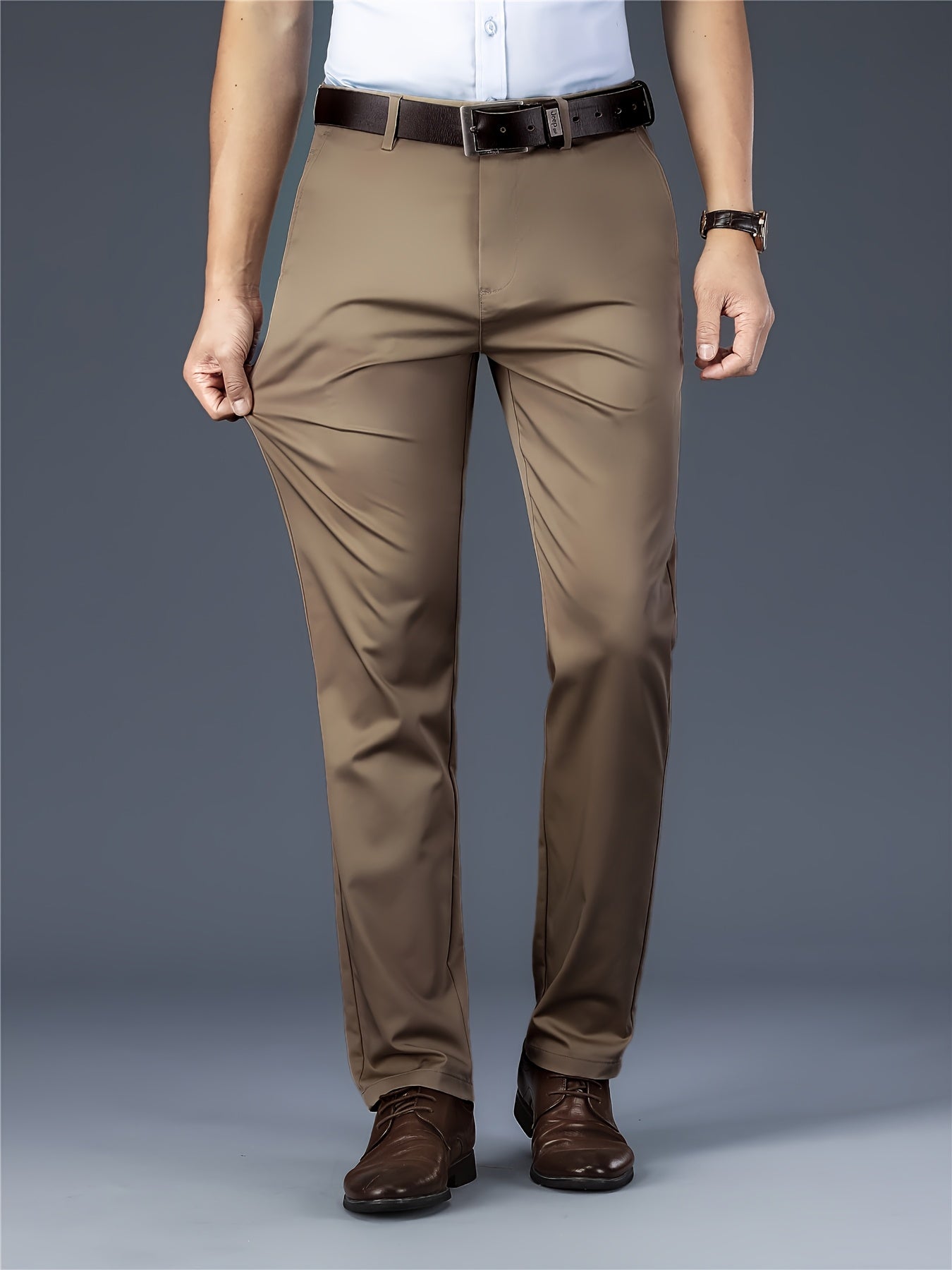 Men's versatile casual formal pants with a classic design and comfortable fit, perfect for casual or business wear.