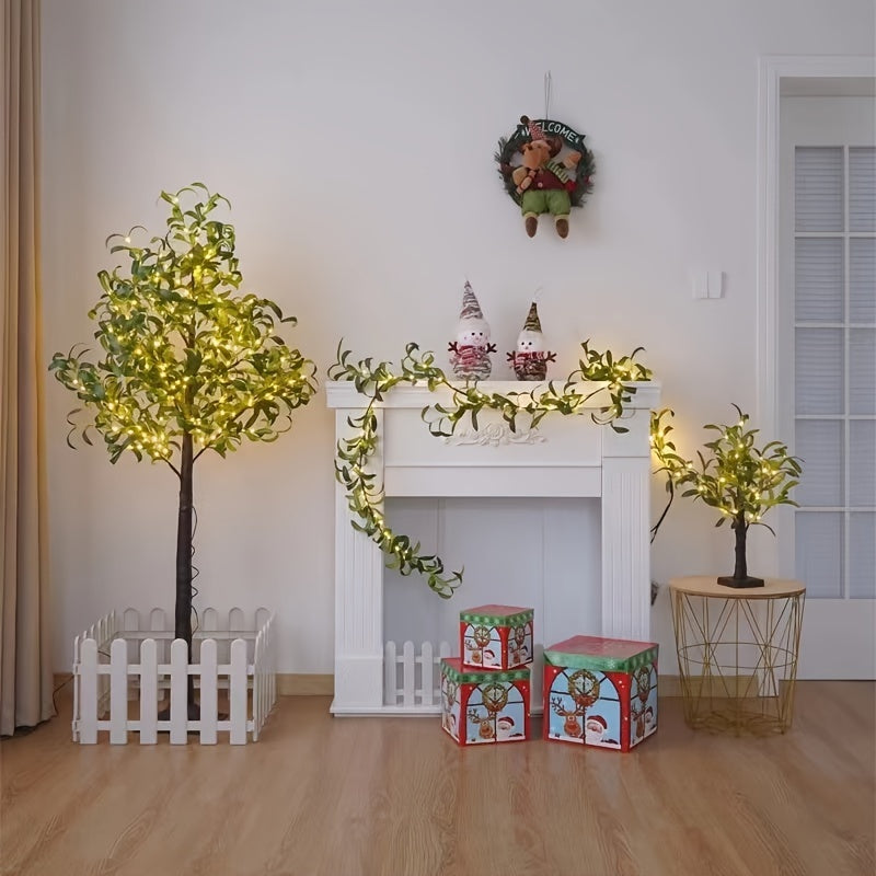 Artificial Tree with Warm White LED Lights, USB-Powered - Available in 152.4cm and 182.88cm Sizes, Ideal for Weddings, Holidays, and Home Decoration