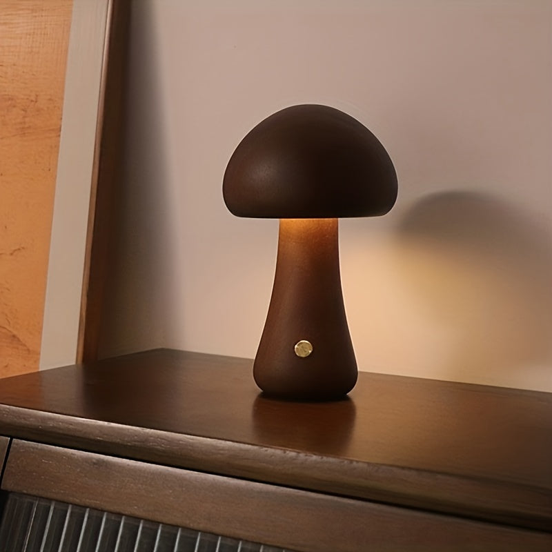 Modern Mushroom LED night lamp with brightness Adjustable touch switch, USB powered.