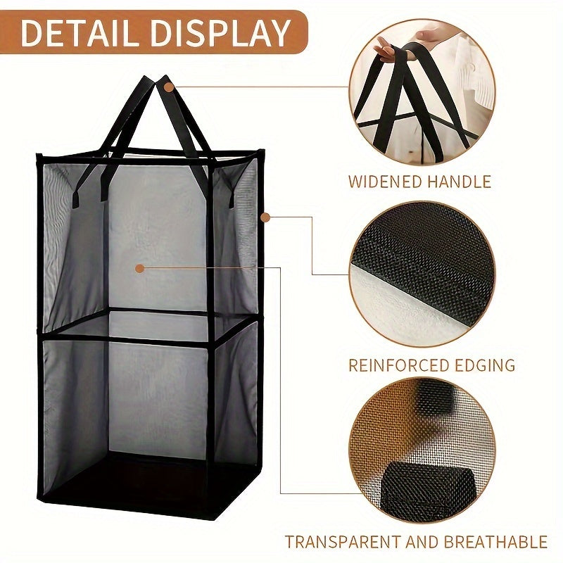 Foldable dirty clothes basket with handles, ideal for bathroom or toy storage and home organization.