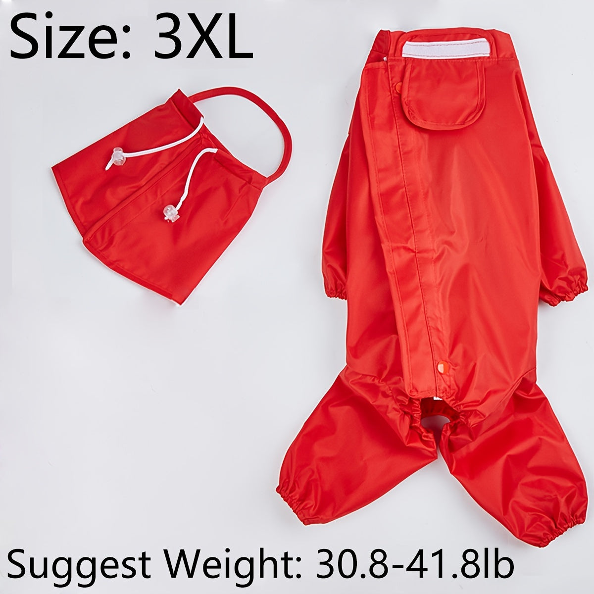 Red Large Dog Pet Raincoat