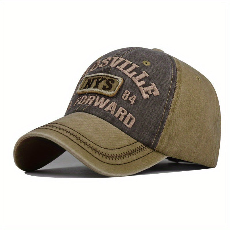 Men's Outdoor Peaked Cap with Distressed Cotton and Letter Embroidery - The Newest Fashion Trend in Hats