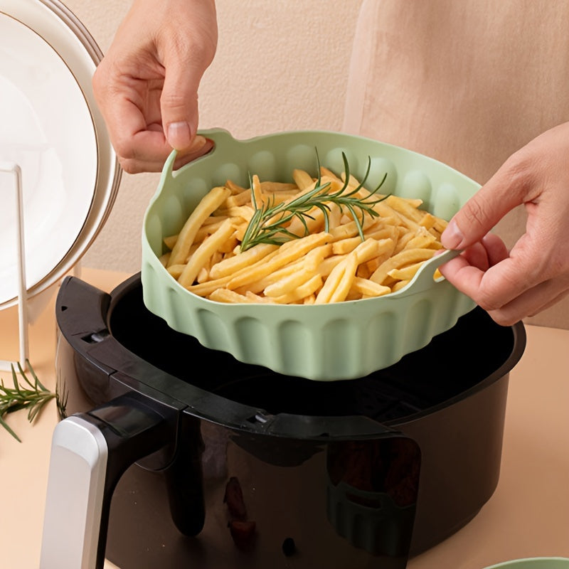 Set of Silicone Air Fryer Trays with Handles - Includes Large and Small Rectangular Trays for Deep Frying