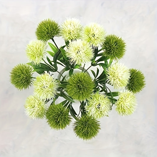 10 artificial dandelion flower bouquets for wedding, parties, and home decor in green color perfect for spring/summer.