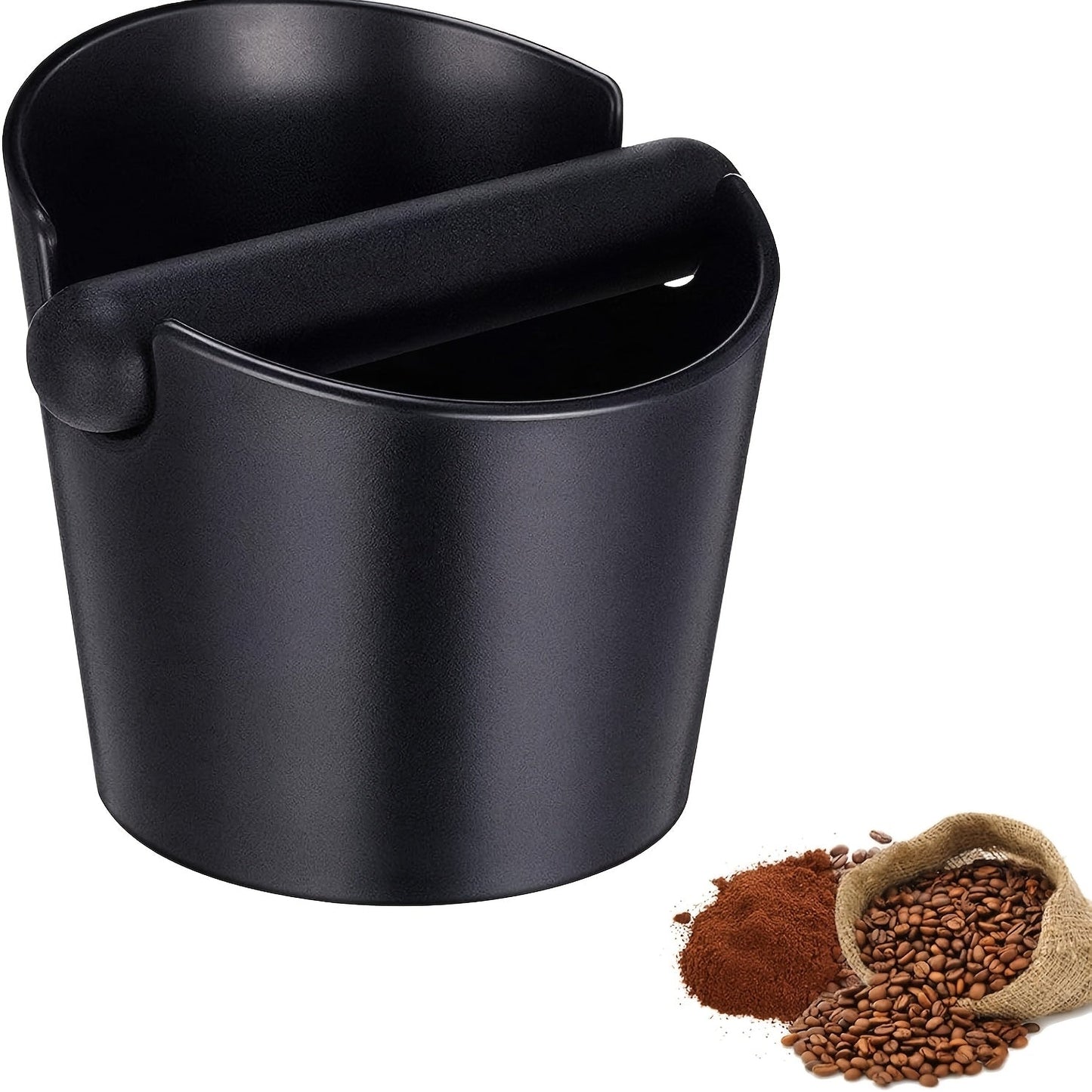 1 piece of Espresso Knock Box with a straight shape, designed to collect coffee grounds. This coffee dump bin comes with a removable knock bar and non-slip base for easy use. It is shock-absorbent and built to last.