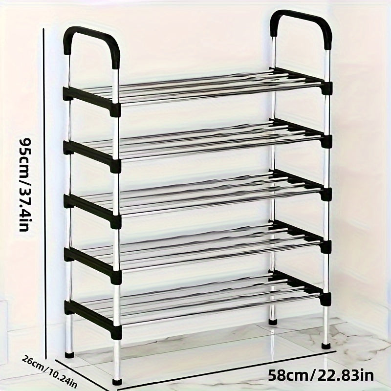 Durable Shoe Storage Organizer with Versatile Multi-Layer Rack - Simple Assembly, Ideal for Entryway, Bedroom, Office, and Beyond - Made of Strong Plastic and Metal Materials