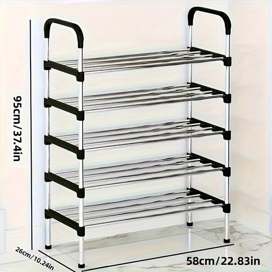 Durable Shoe Storage Organizer with Versatile Multi-Layer Rack - Simple Assembly, Ideal for Entryway, Bedroom, Office, and Beyond - Made of Strong Plastic and Metal Materials