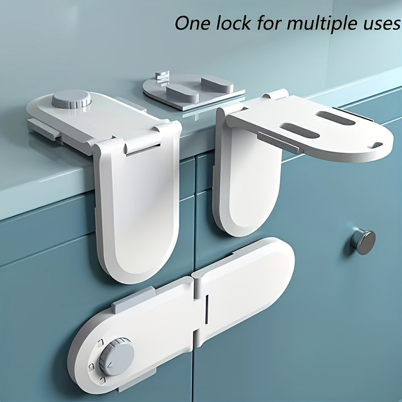 1 piece of Safety Drawer Lock with Right Angle Lock, suitable for Cabinet Doors, Refrigerator Doors, providing multifunctional safety protection.