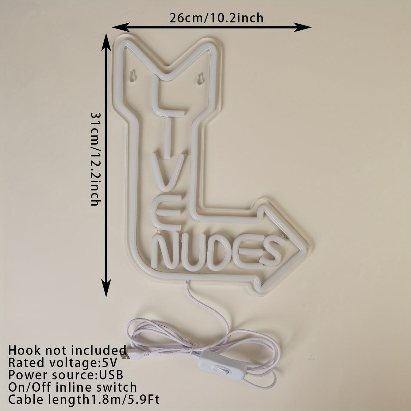 Live nudes LED neon lights for party, powered by USB