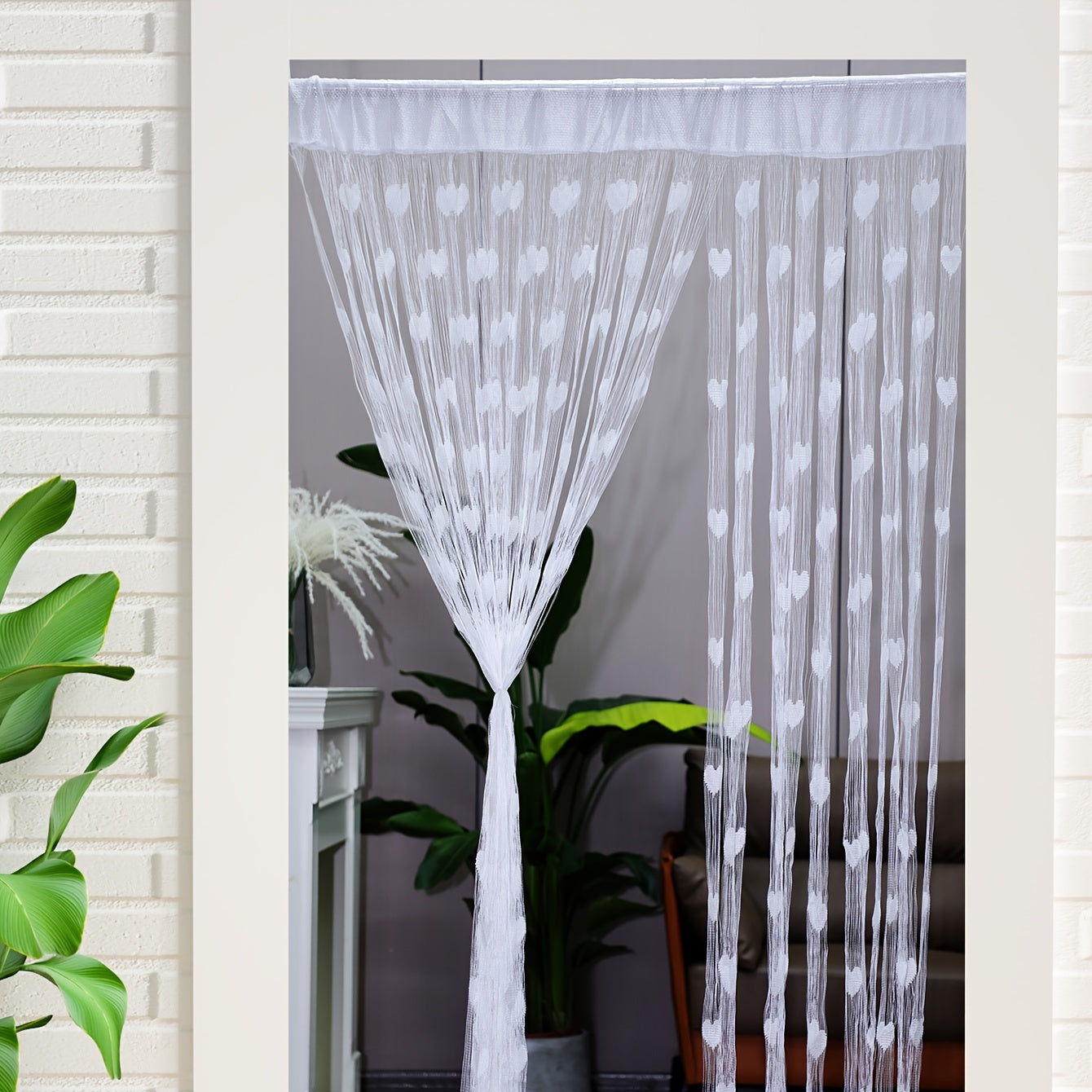 Valentine's Day-themed curtain for romantic room decor with tassels and princess design.